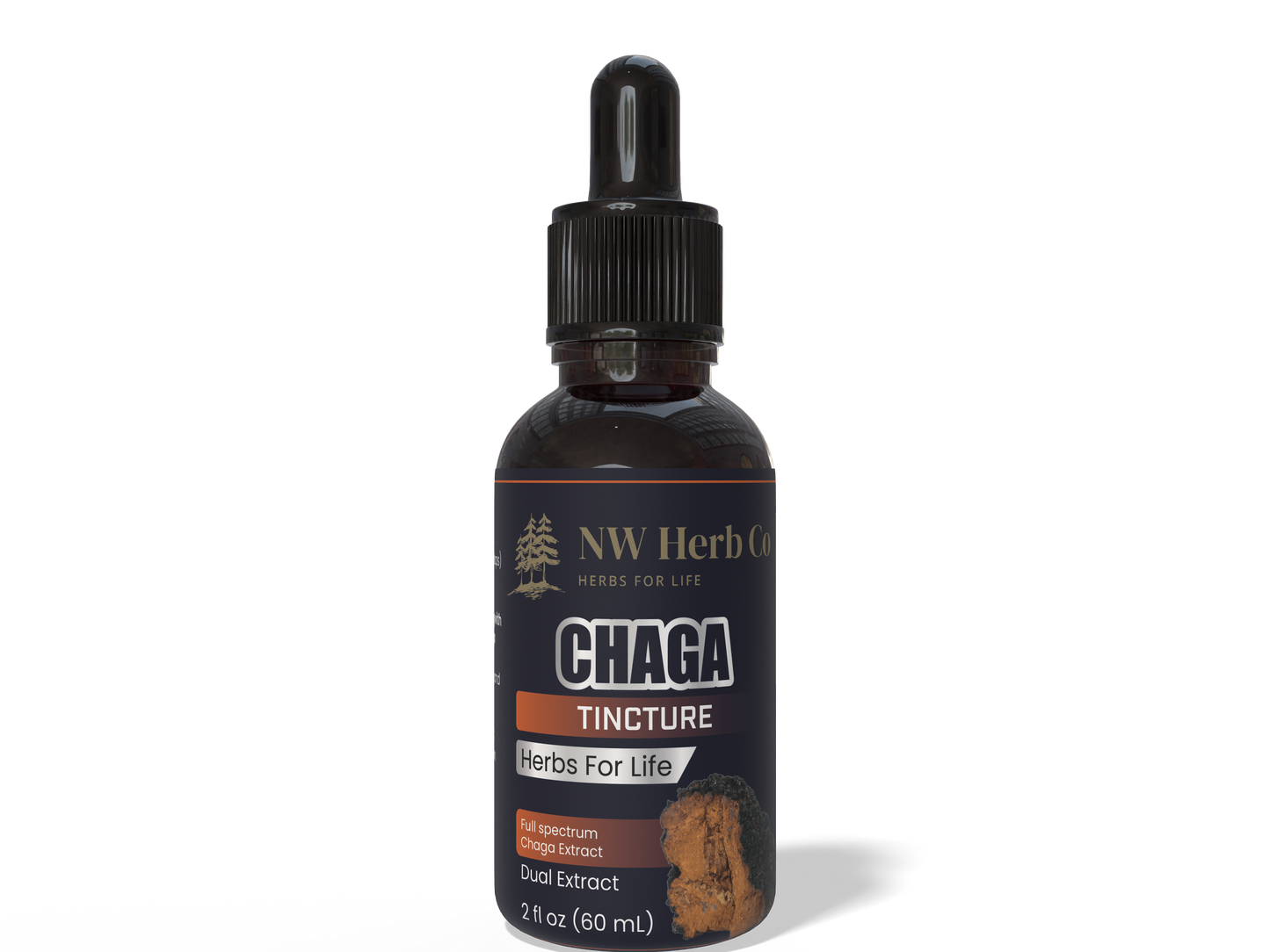 NW Herb Co. Premium Chaga Mushroom Tincture: Wild-Harvested Immunity Elixir for Vitality & Detoxification