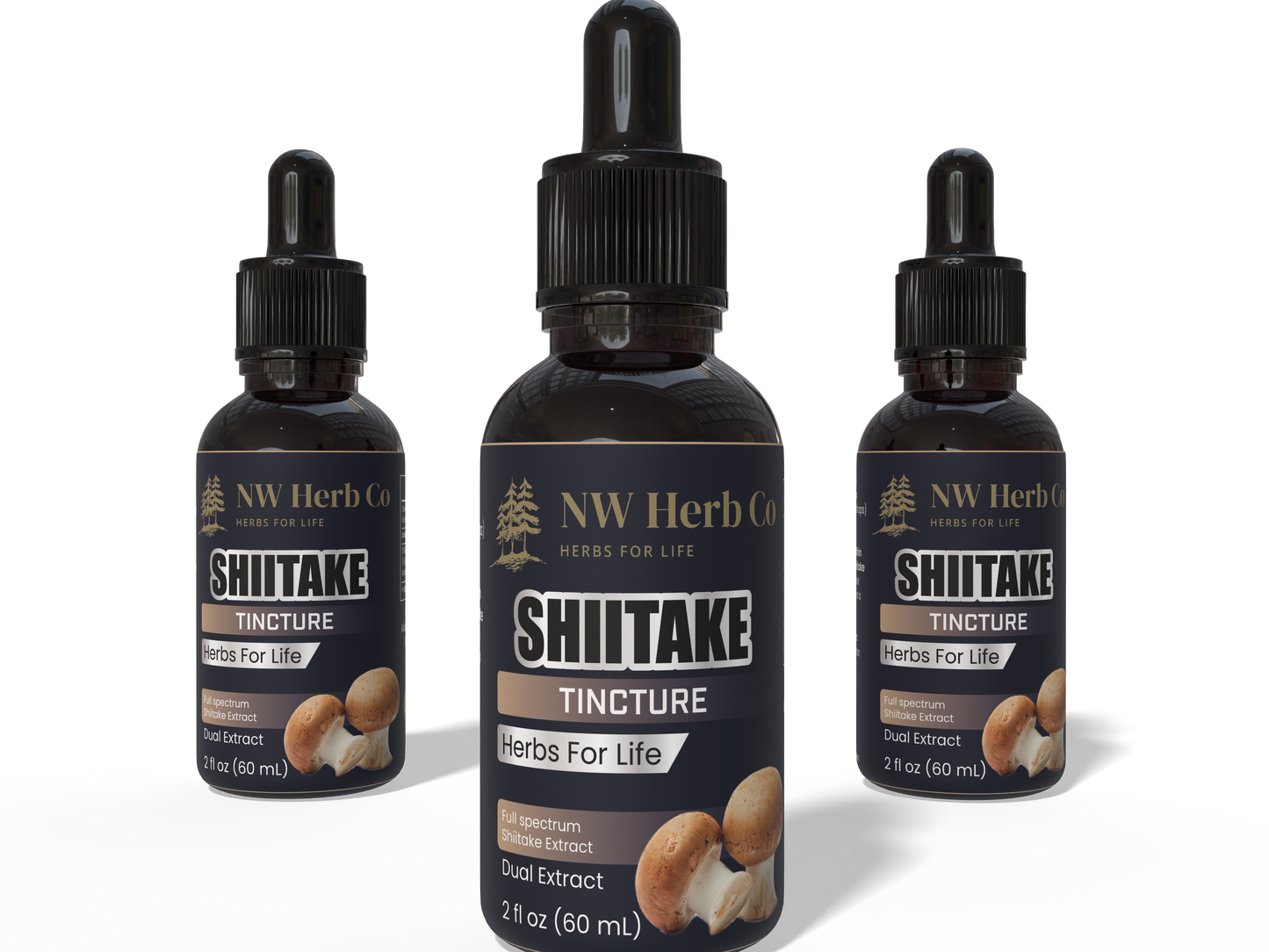 NW Herb Co. Premium Shiitake Mushroom Tincture: Extract for Immune Boost, Energy