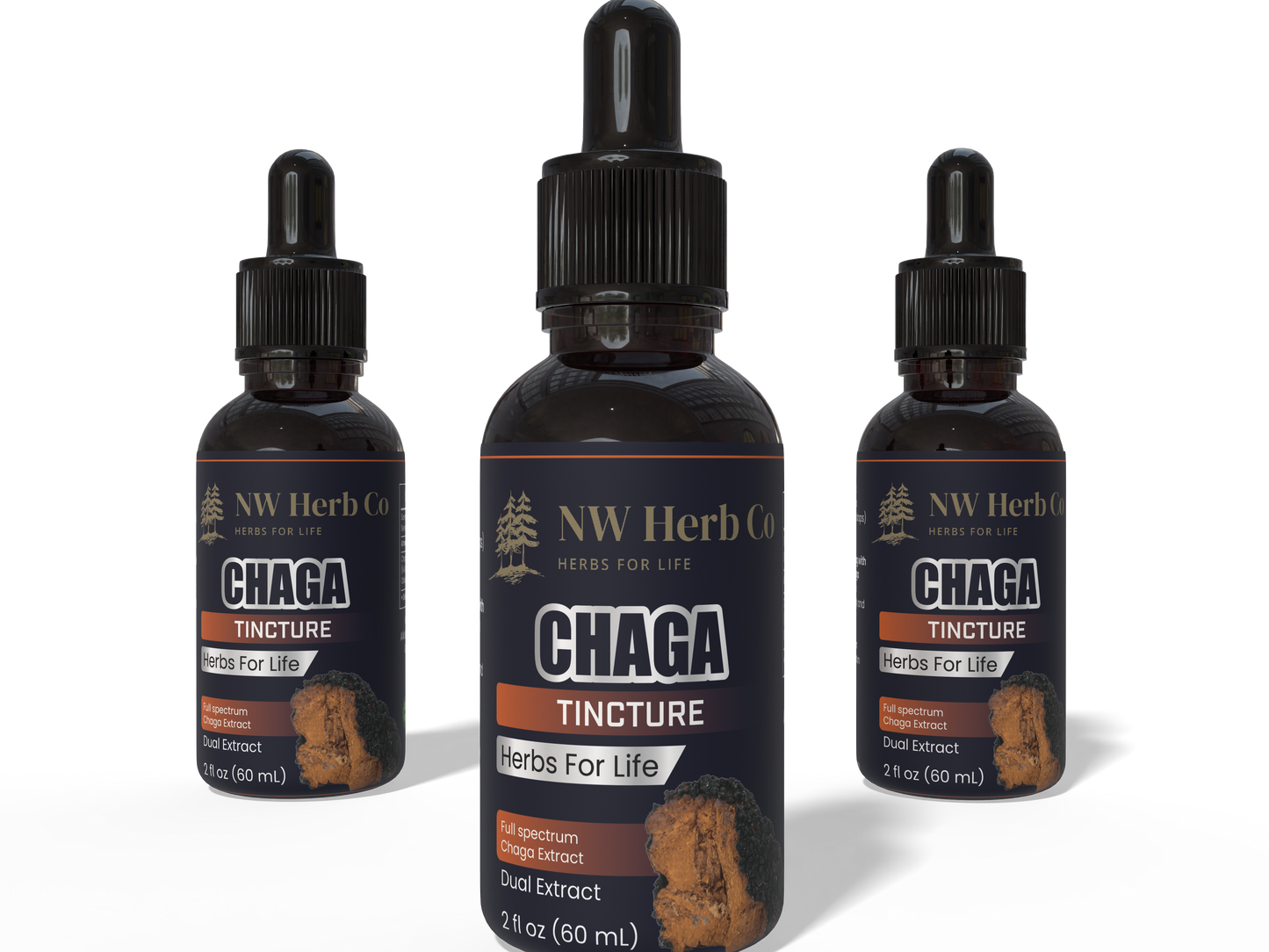 NW Herb Co. Premium Chaga Mushroom Tincture: Wild-Harvested Immunity Elixir for Vitality & Detoxification