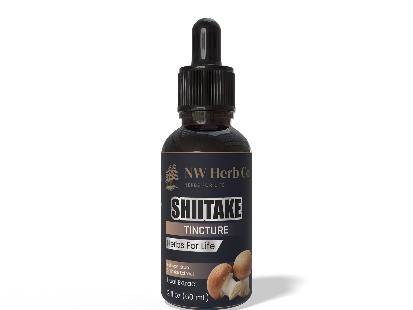 NW Herb Co. Premium Shiitake Mushroom Tincture: Extract for Immune Boost, Energy