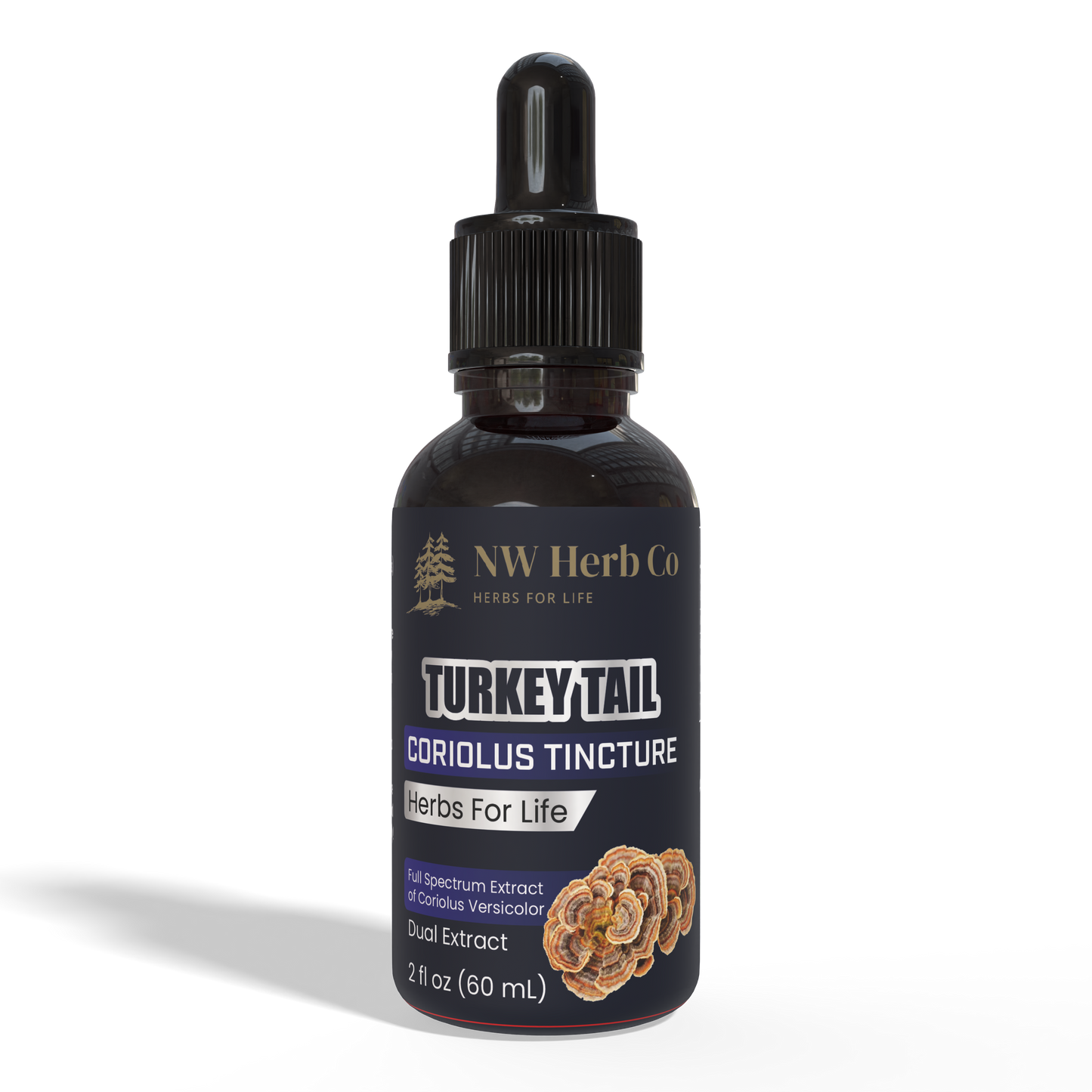 NW Herb Co. Turkey Tail Tincture: Organic, Immune-Boosting Elixir for Holistic Wellness