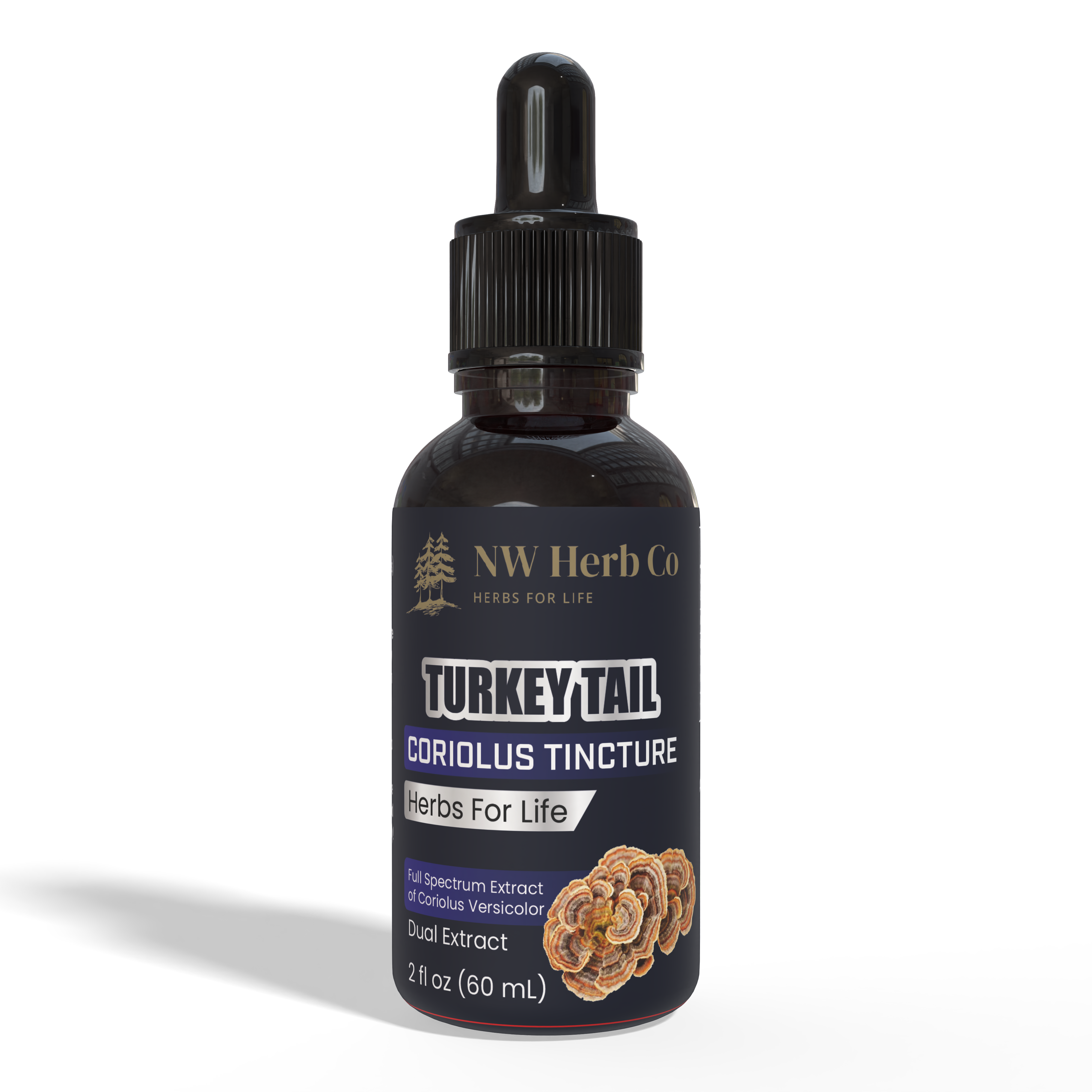 NW Herb Co. Turkey Tail Tincture: Organic, Immune-Boosting Elixir for Holistic Wellness